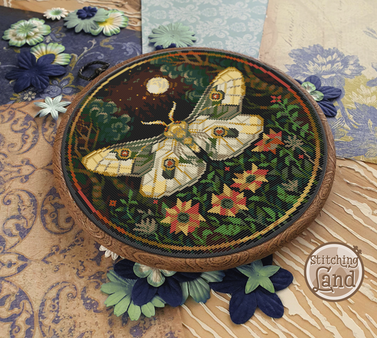 Art Nouveau Moth Cross Stitch Pattern