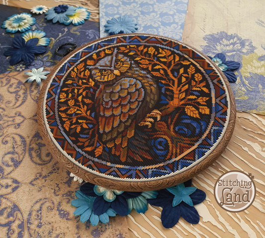 Art Nouveau Owl II Cross Stitch Pattern