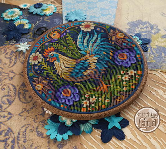 Art Nouveau Rooster II Cross Stitch Pattern