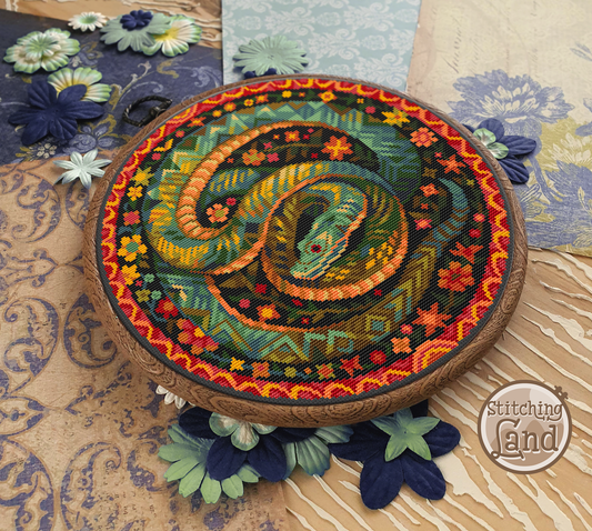 Art Nouveau Snake Cross Stitch Pattern