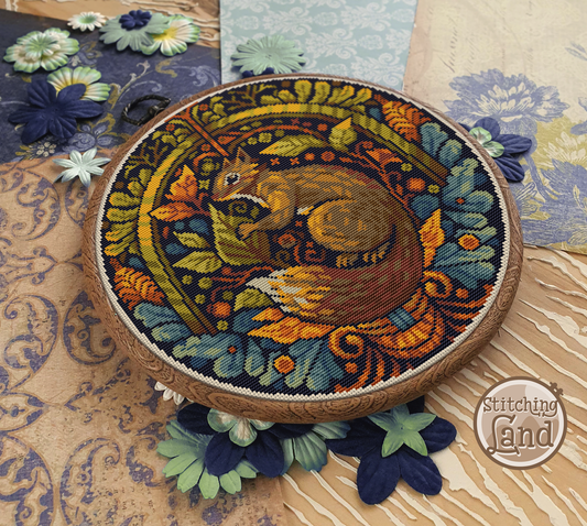 Art Nouveau Squirrel Cross Stitch Pattern