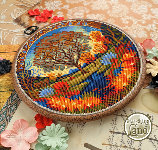 Autumn Pond Cross Stitch Pattern
