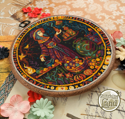 Autumn Witchcraft Cross Stitch Pattern