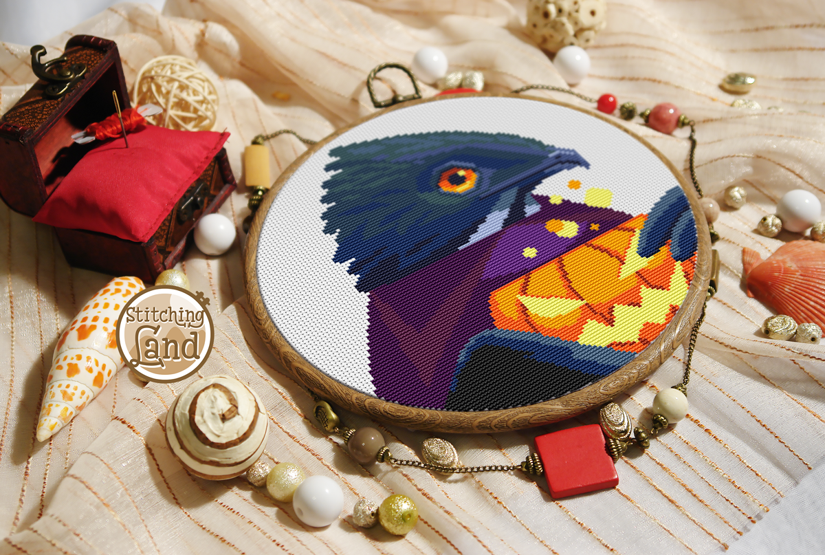 Mr. Bat Hawk Cross Stitch Pattern