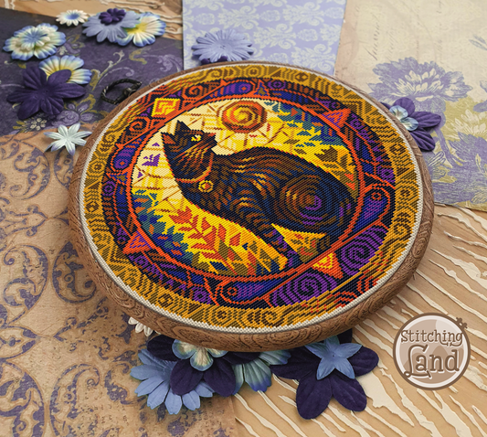 Black Cat's Charm Cross Stitch Pattern