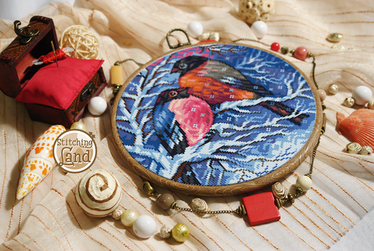 Bullfinches Cross Stitch Pattern