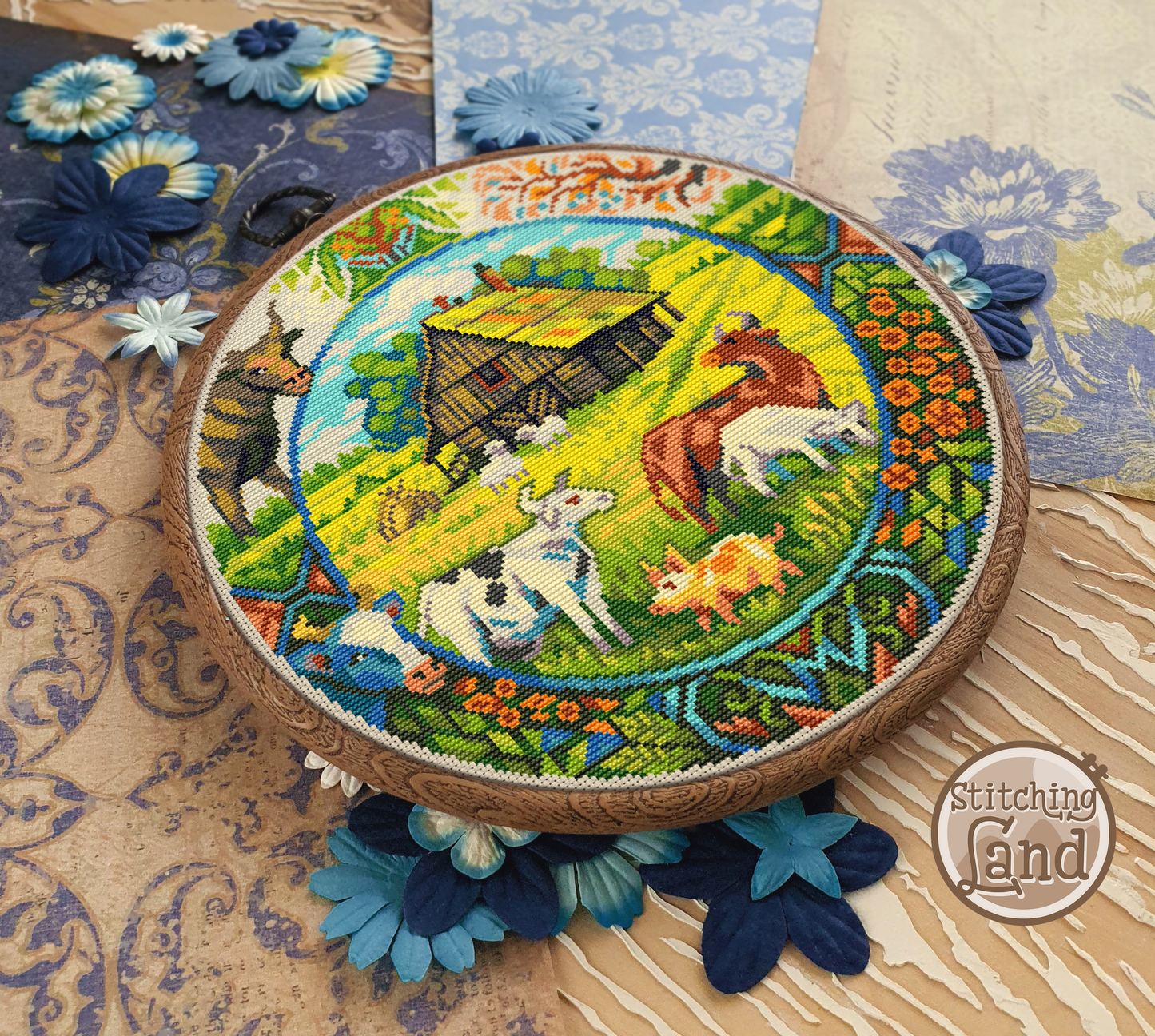 Cow Farm Cross Stitch Pattern