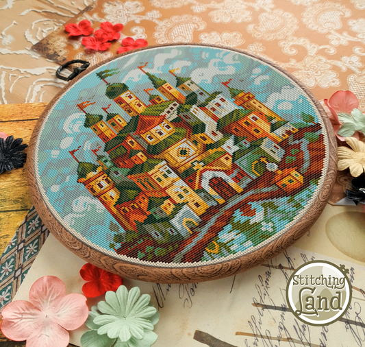 Emerald Town Cross Stitch Pattern