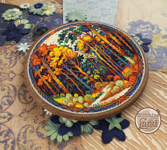 Golden Forest Cross Stitch Pattern