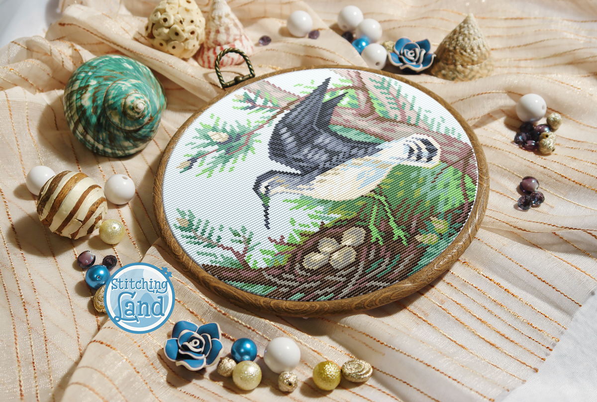 Green Sandpiper Cross Stitch Pattern