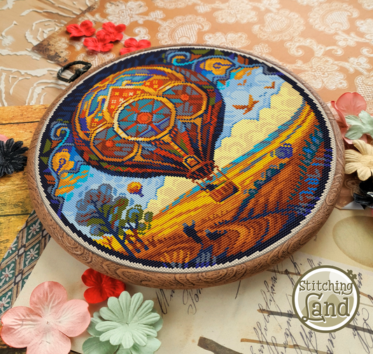Hot Air Balloon Cross Stitch Pattern