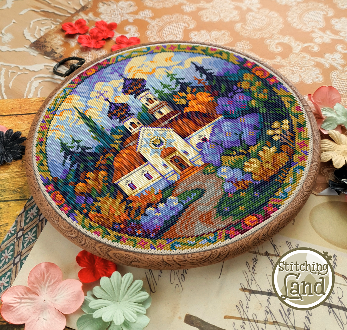 Monastery Garden Cross Stitch Pattern