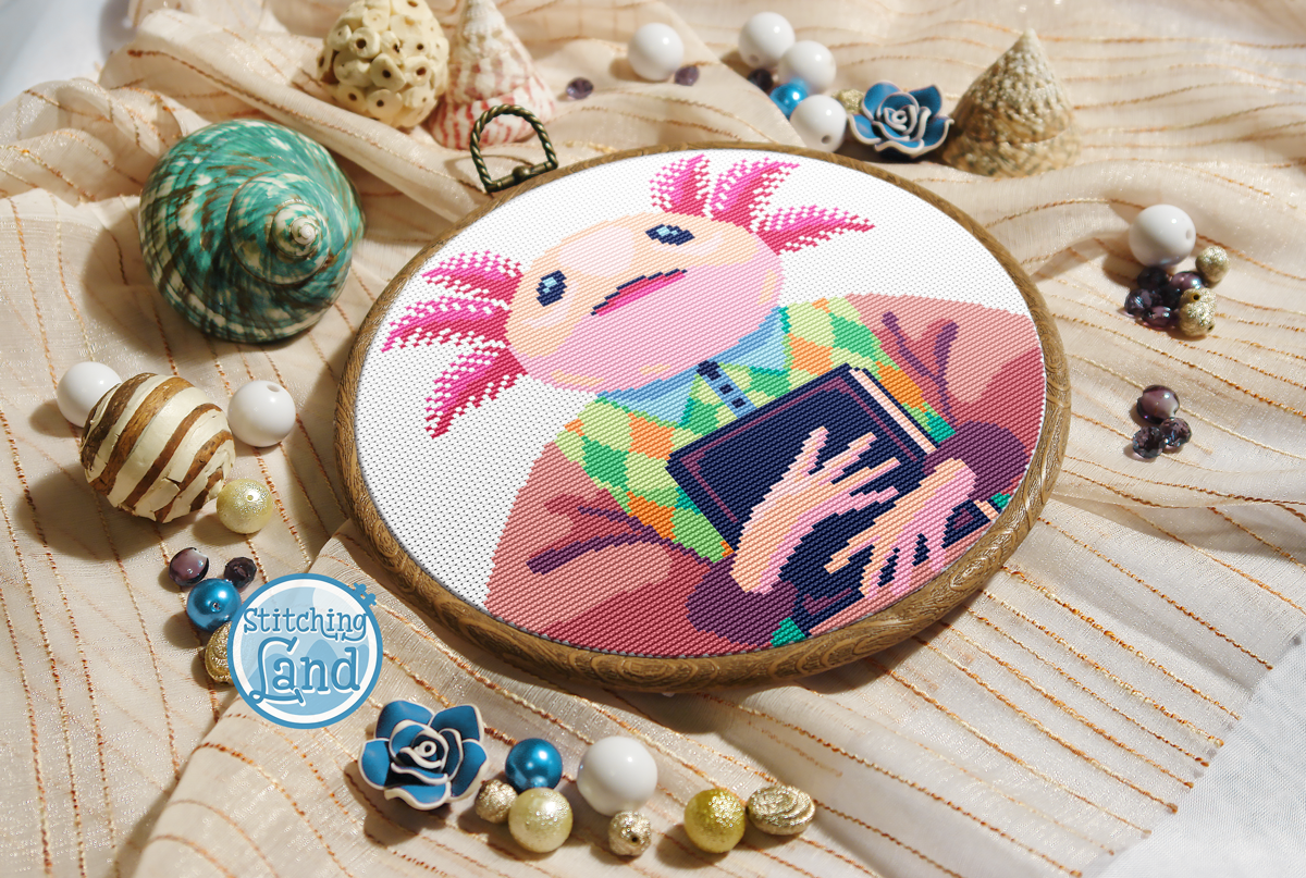 Mr. Axolotl Cross Stitch Pattern