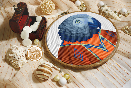 Mr. Grey Parrot Cross Stitch Pattern