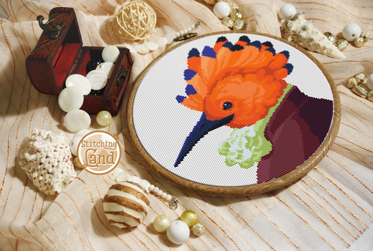 Mr. Hoopoe Cross Stitch Pattern