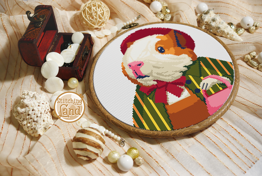 Mrs. Guinea Pig Cross Stitch Pattern