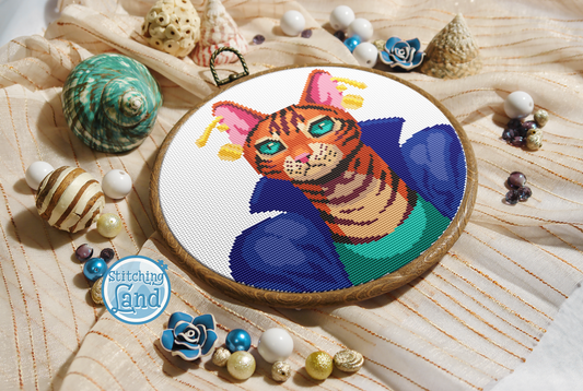 Ms. Bengal Cat Cross Stitch Pattern
