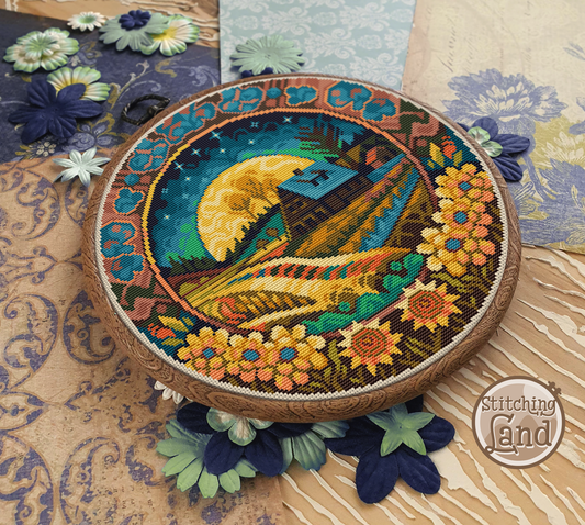 Night Village Cross Stitch Pattern