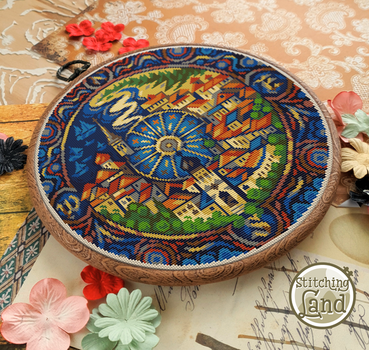 Old Town Map Cross Stitch Pattern