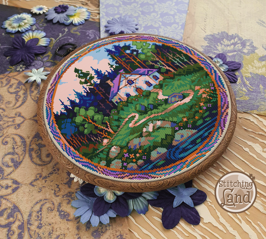 Pond House Cross Stitch Pattern