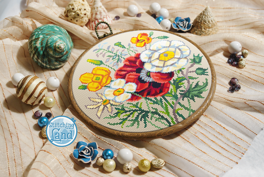 Poppies Cross Stitch Pattern