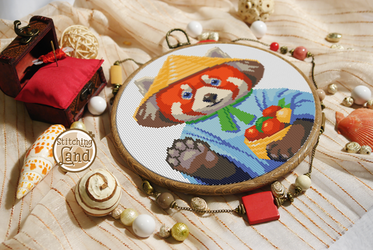 Red Panda San Cross Stitch Pattern