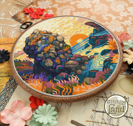 Rocky Shore Cross Stitch Pattern