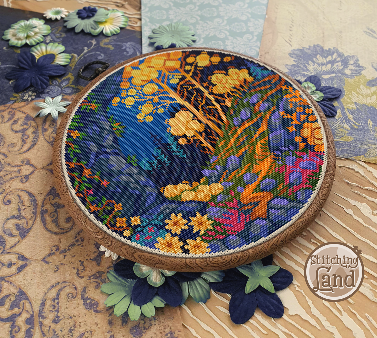Rocky Slope Cross Stitch Pattern