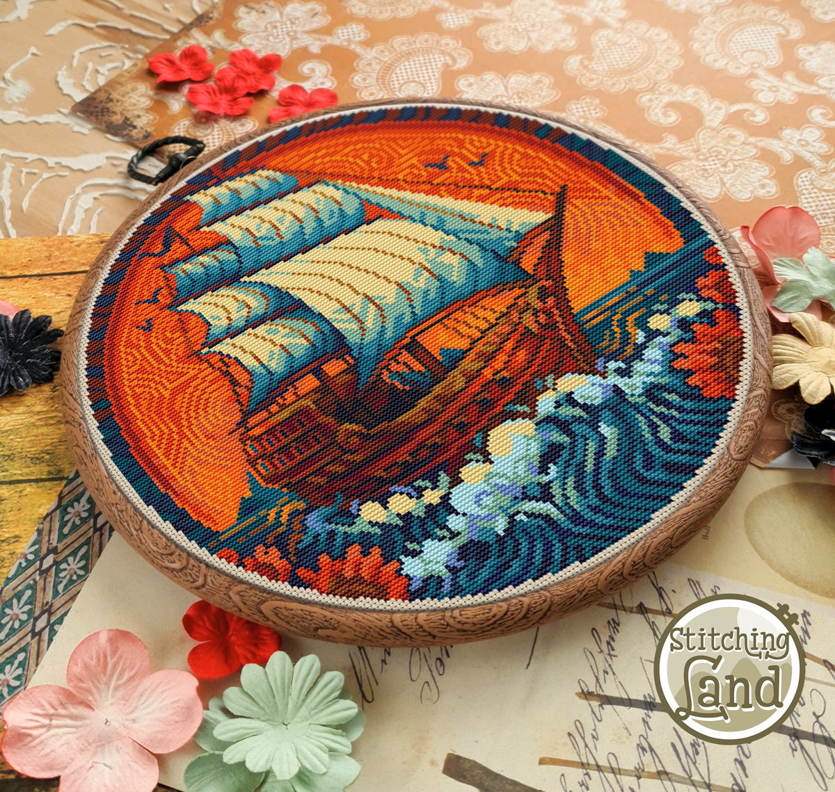 Sailing Ship Cross Stitch Pattern