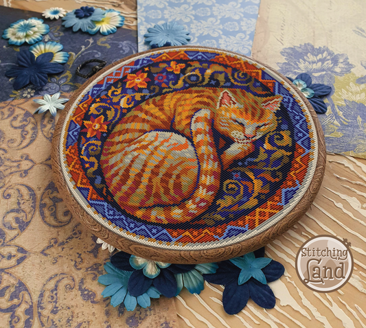 Sleeping Cat Cross Stitch Pattern