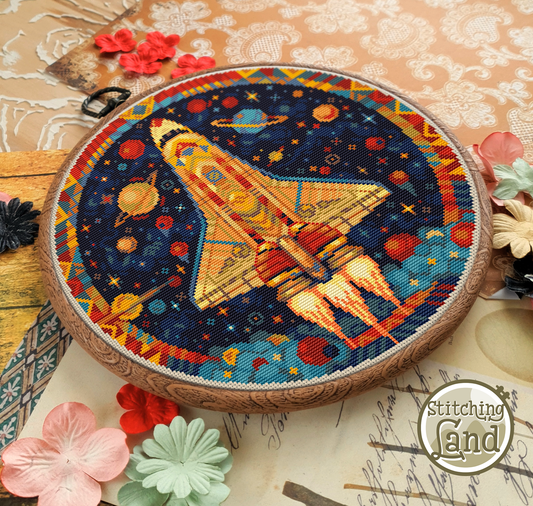 Space Flight Cross Stitch Pattern