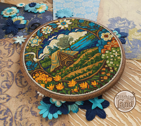Spring Village Cross Stitch Pattern