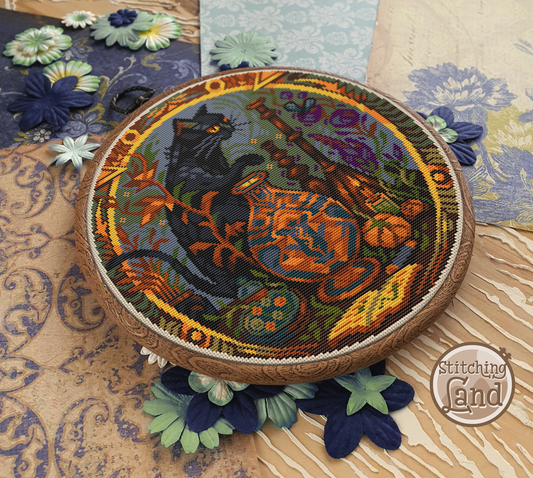 Still Life & Black Cat Cross Stitch Pattern