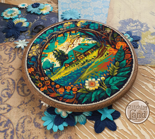 Summer Village Cross Stitch Pattern