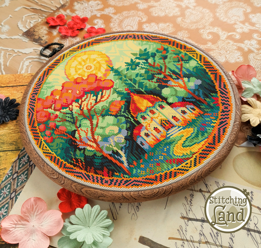 Sunny Garden Cross Stitch Pattern