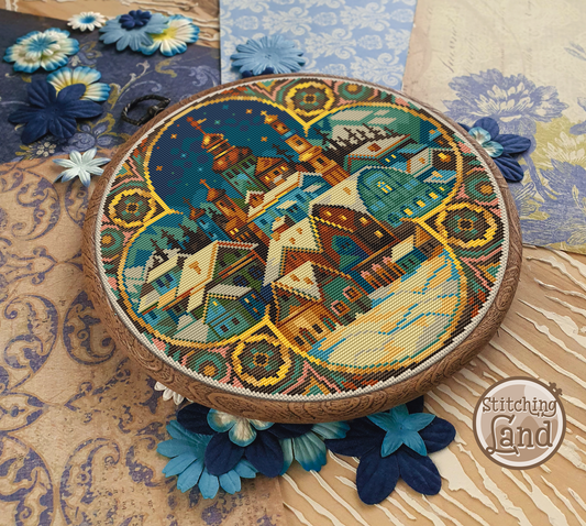 Town Under Snow Cross Stitch Pattern