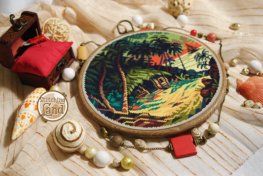 Tropical Hut III Cross Stitch Pattern