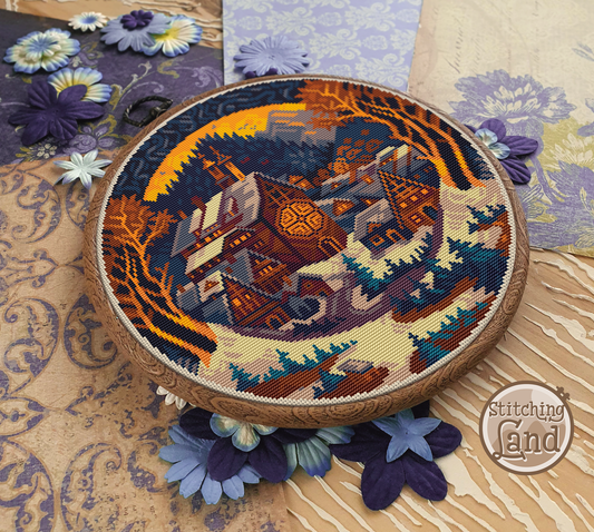 Winter Village III Cross Stitch Pattern