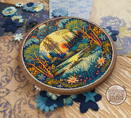 Woodland Lake Cross Stitch Pattern