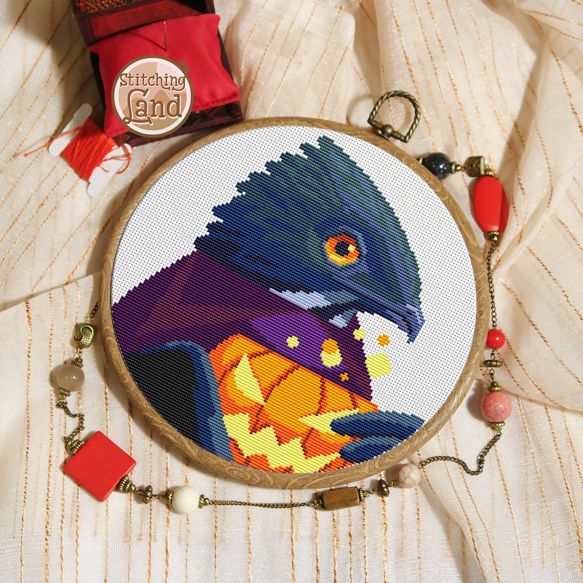 Mr. Bat Hawk Cross Stitch Pattern