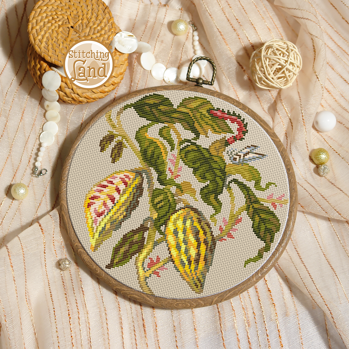 Cocoa Bean Cross Stitch Pattern