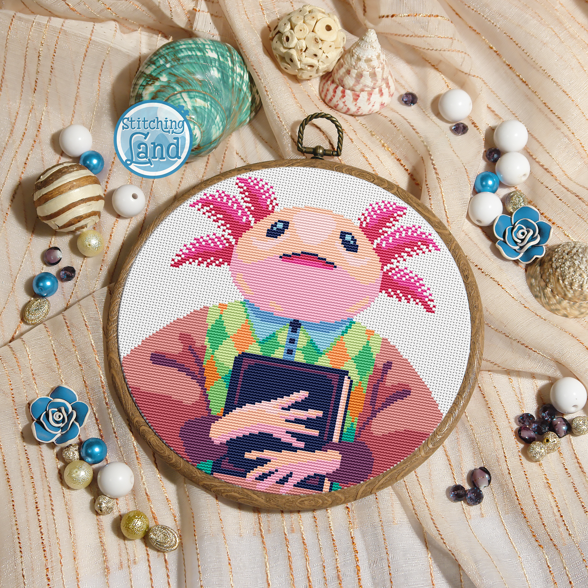 Mr. Axolotl Cross Stitch Pattern