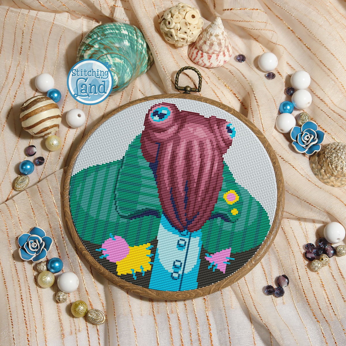 Mr. Cuttlefish Cross Stitch Pattern