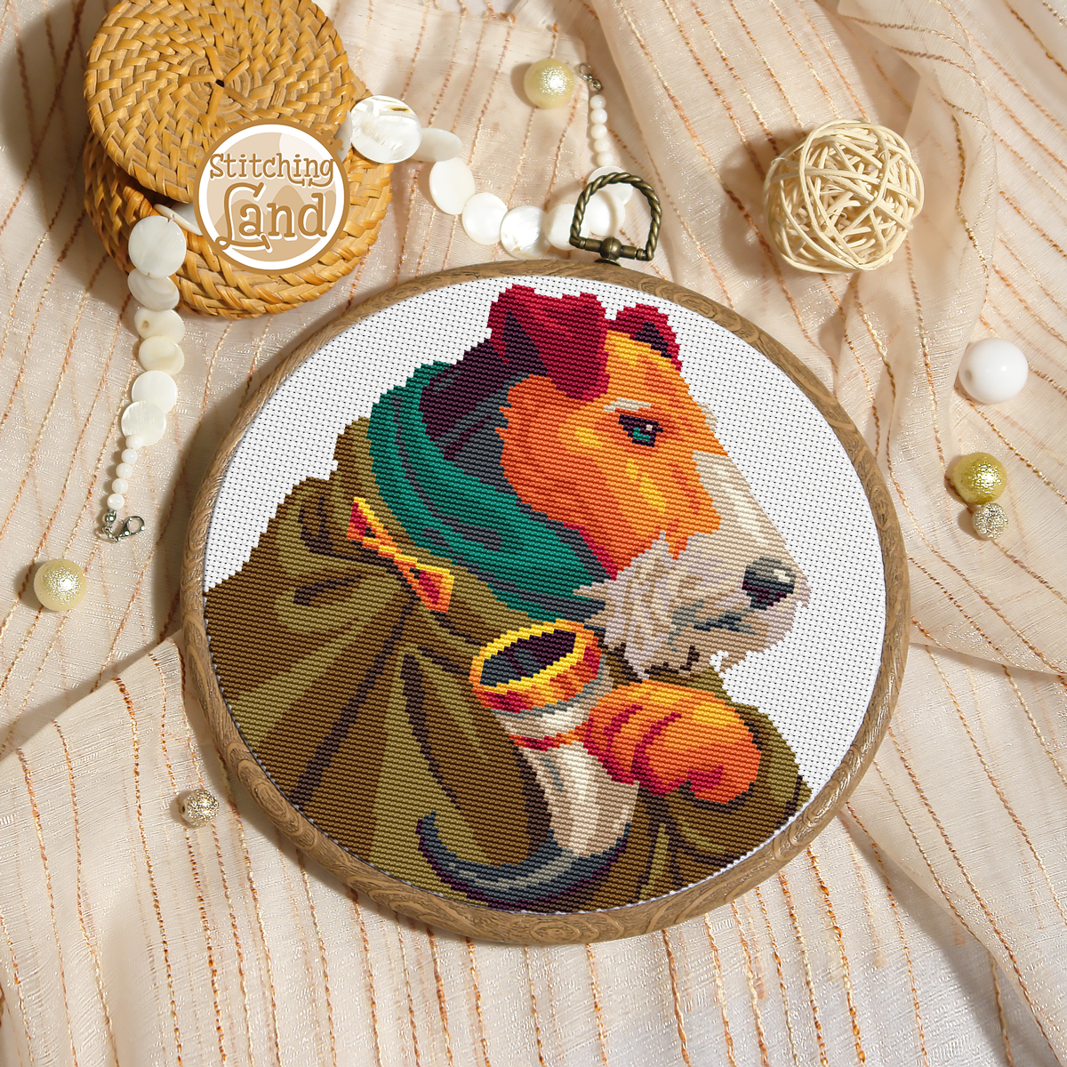 Mr. Fox Terrier Cross Stitch Pattern