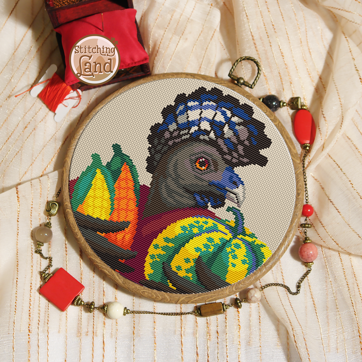 Mr. Great Curassow Cross Stitch Pattern