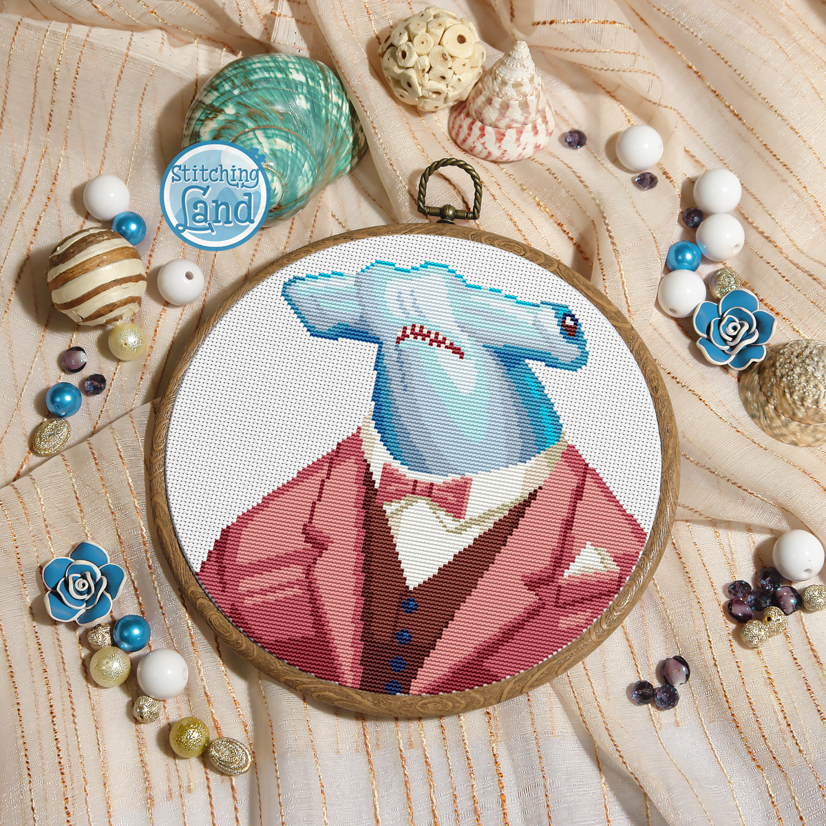 Mr. Hammerhead Shark Cross Stitch Pattern
