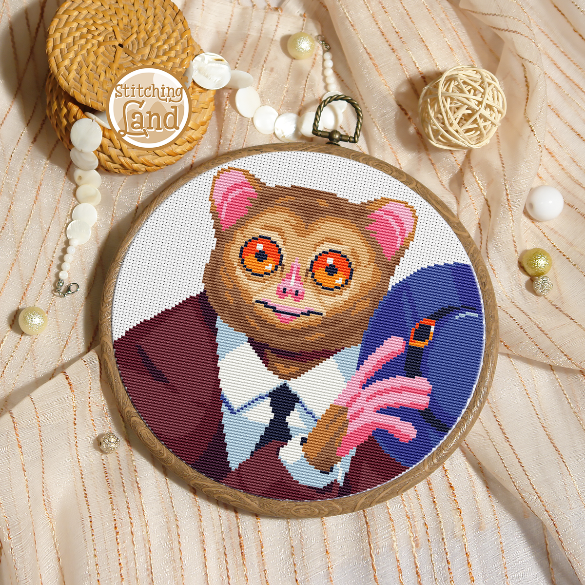 Mr. Tarsier Cross Stitch Pattern