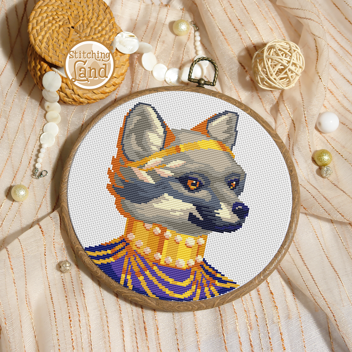 Mrs. Gray Fox Cross Stitch Pattern