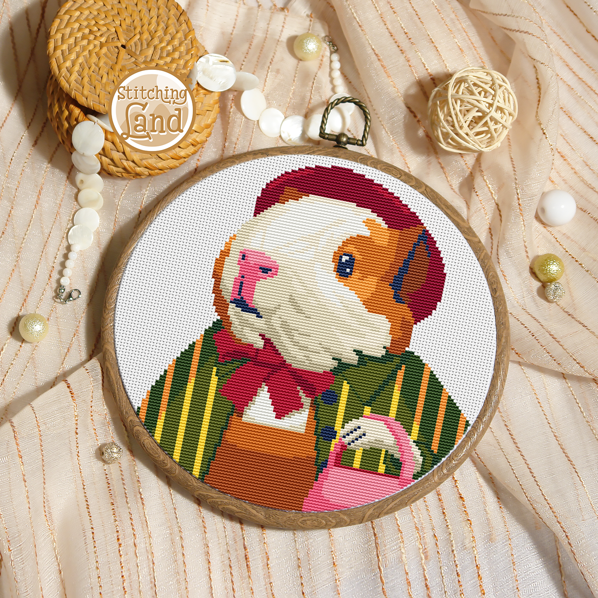 Mrs. Guinea Pig Cross Stitch Pattern