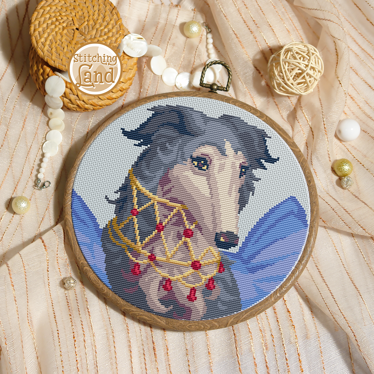 Ms. Borzoi Cross Stitch Pattern